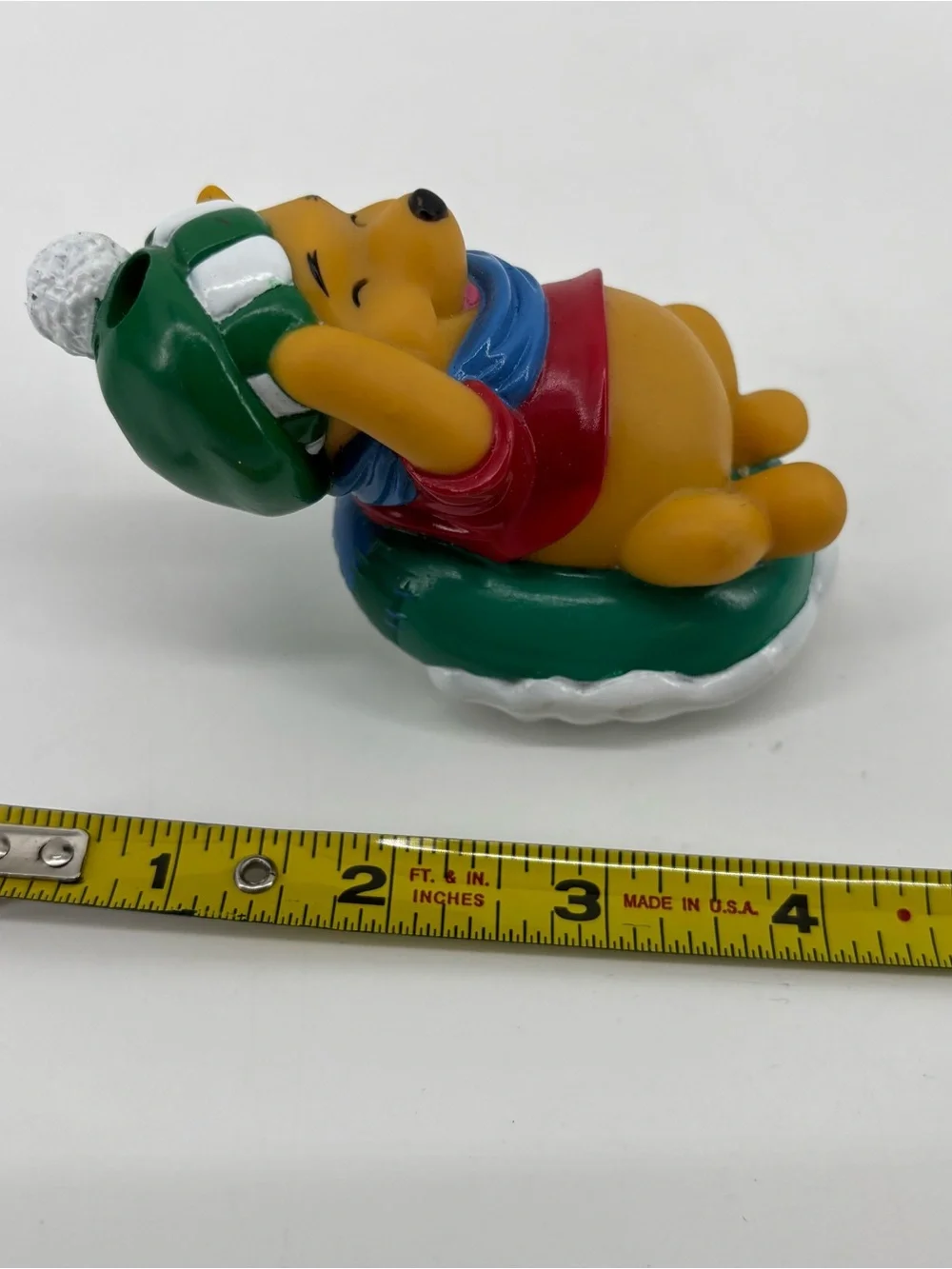 Vintage~Disney's Winnie The Pooh Baby Vinyl Christmas Toy‎ Collectible